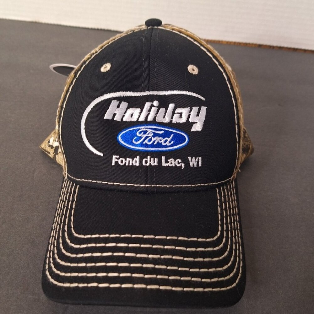 Holiday Ford Dealership Wisconsin Camo Adjustable Baseball Cap Hat
